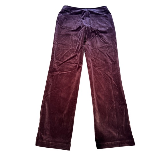 Eileen Fisher Womens Dark Plum Velvet Wide Leg Pants XS Burgundy Trousers - Picture 4 of 8